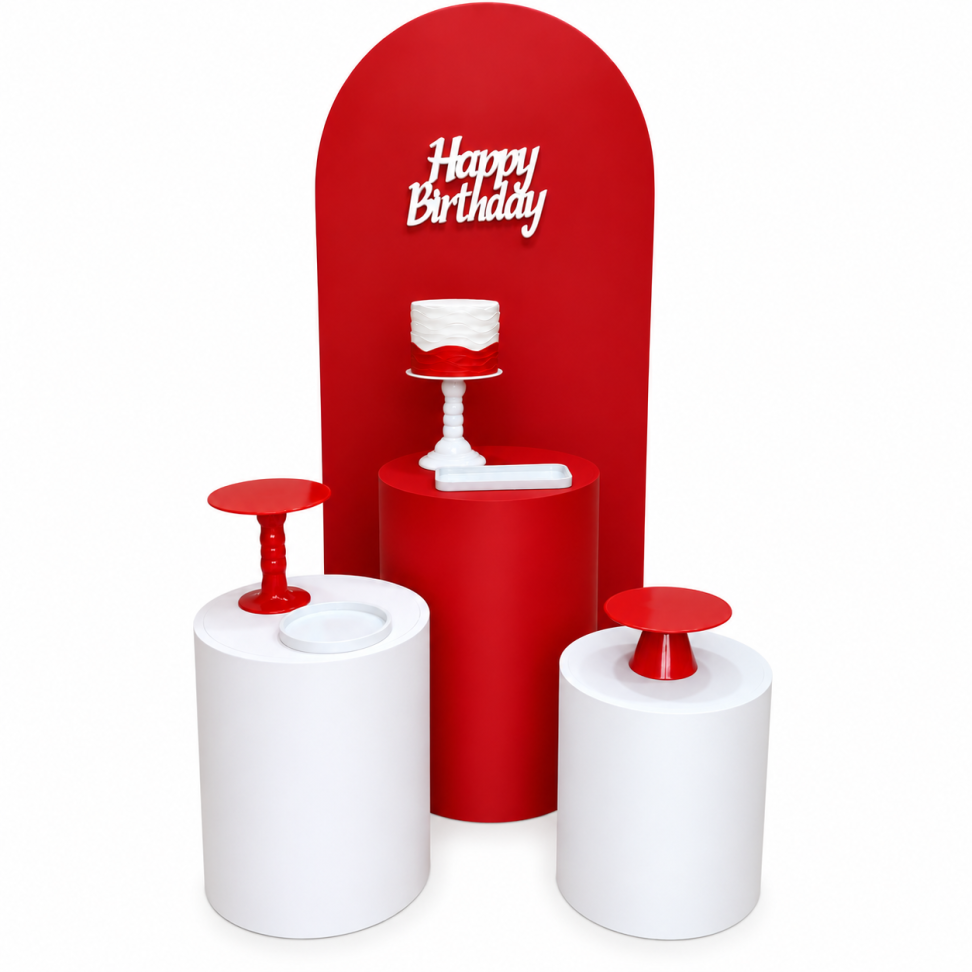 Kit Painel Romano Vermelho e Branco