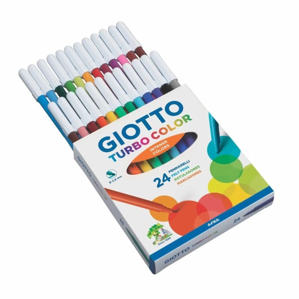 Caneta Hidrocor Turbo Color Estojo 24 Cores Giotto