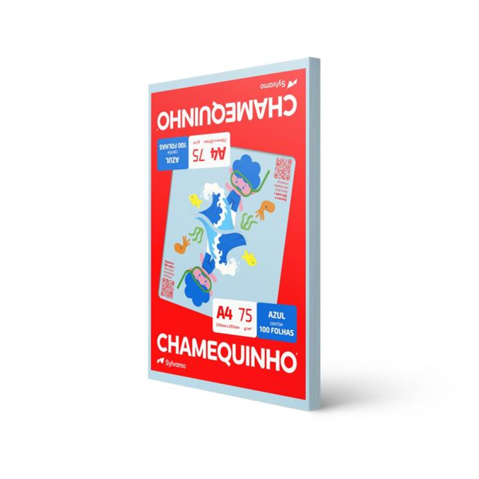 Papel Sulfite Azul A4 Chamequinho 75 g com 100 fls- Chamex