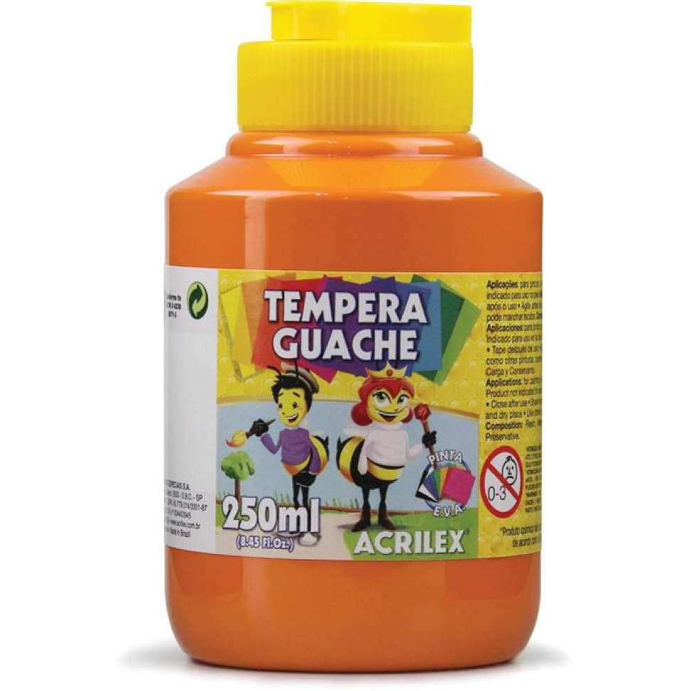 Tinta Guache Laranja 250 ml - Acrilex