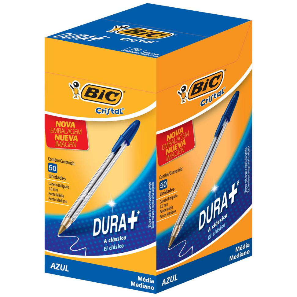 Caneta esferografica Cristal Azul - Bic - Cx c/ 50 unid