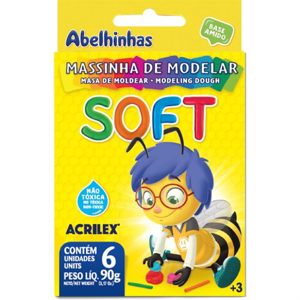 Massa para Modelar Soft (6 Cores) - Acrilex