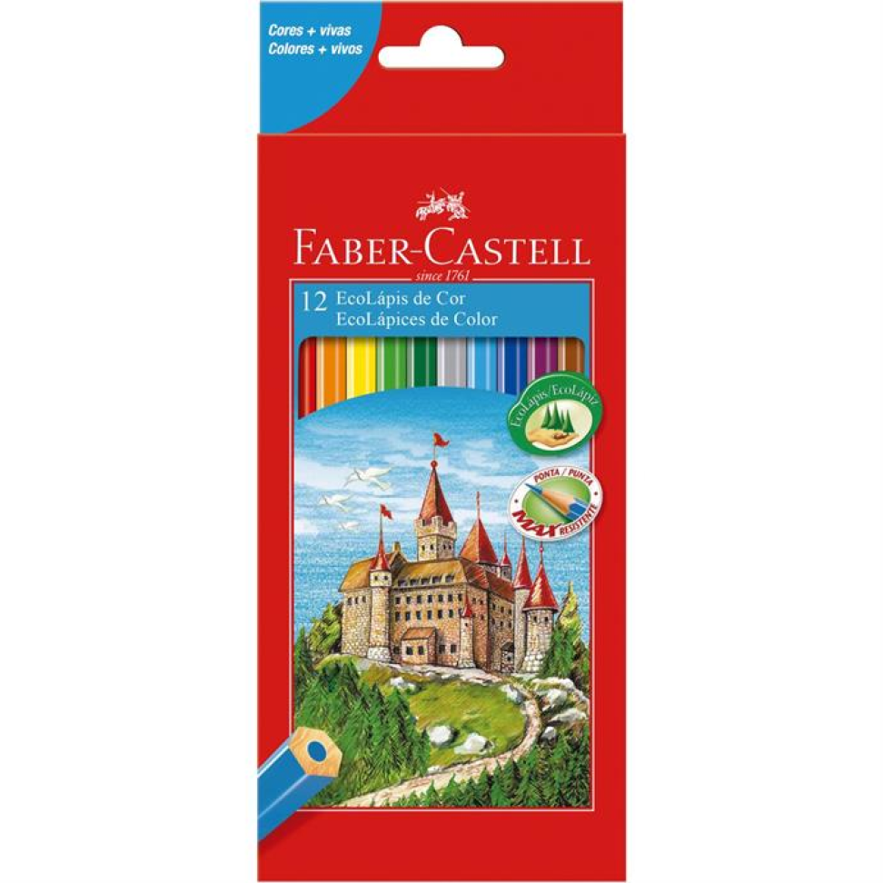 Lápis de Cor Kit Escolar 12 Cores  Faber Castell