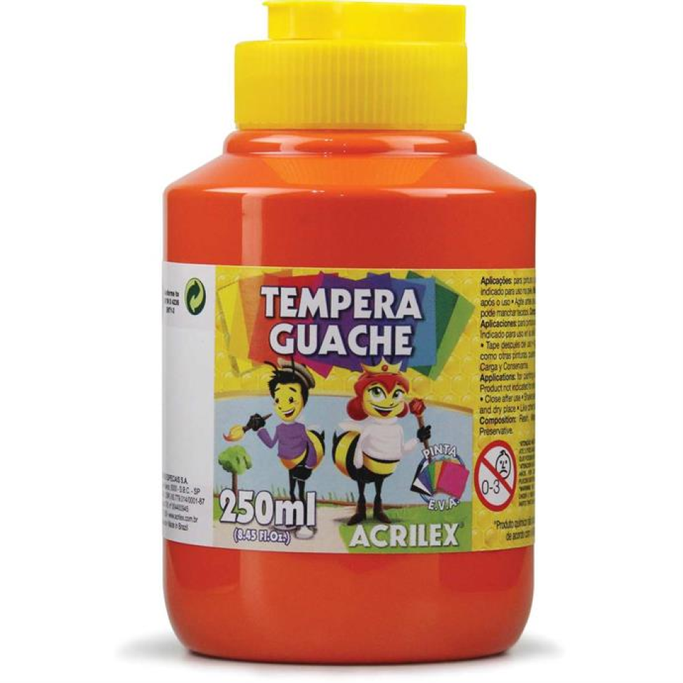Tinta Guache Vermelho Fogo  250 ml  - Acrilex