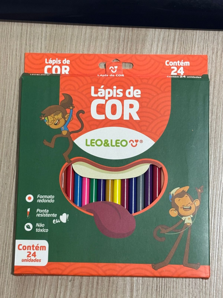 Lapis de cor 24 cores resina Leo e Leo
