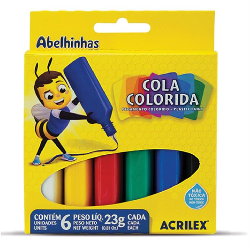 Cola Colorida Estojo com 06 Cores 23 gr - Acrilex