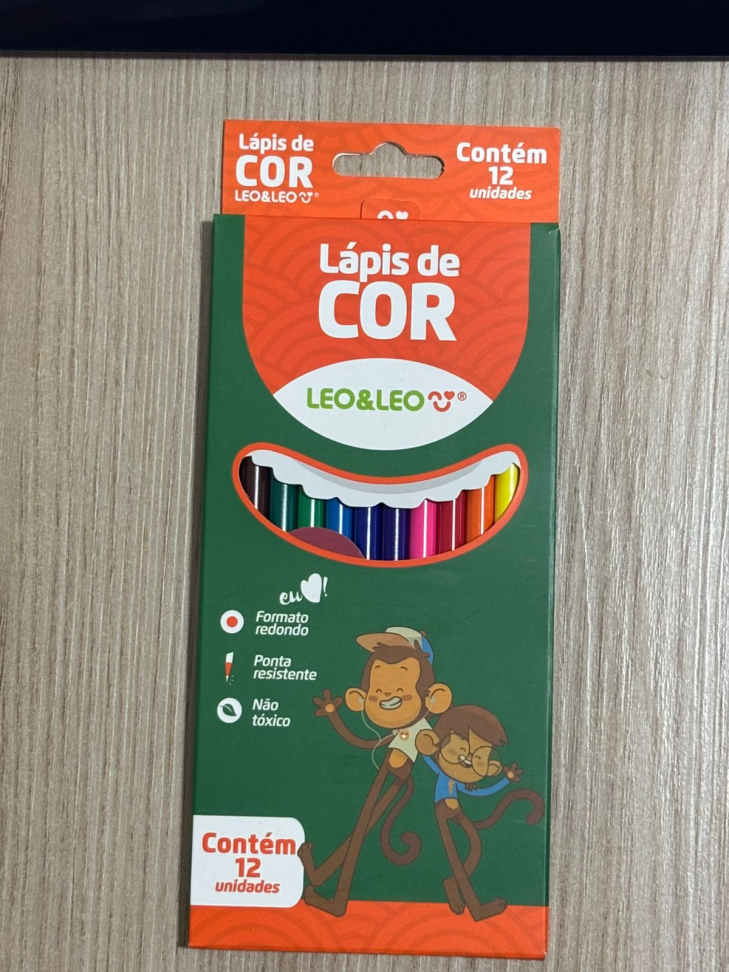 Lapis de cor 12 cores resina Leo e Leo