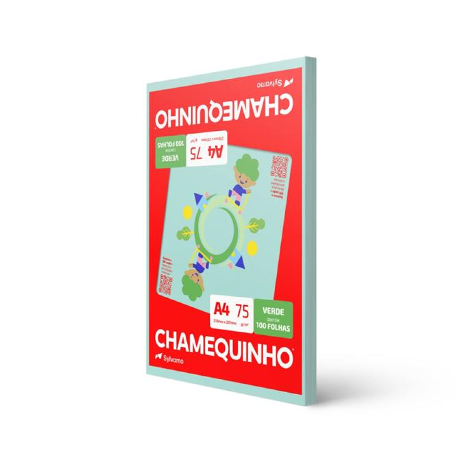 Papel Sulfite A4 Verde Chamequinho 75 g com 100 fls.- Chamex