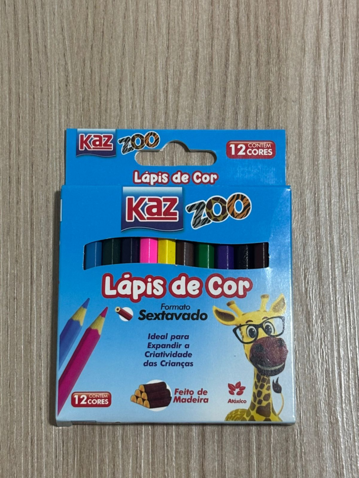 Lapis de cor CURTO 12 cores kaz Zoo