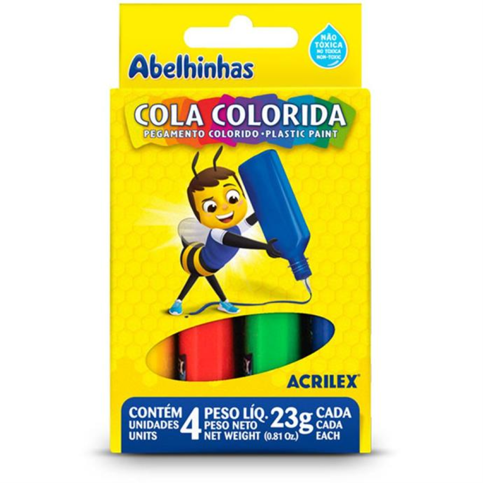 Cola Colorida Estojo com 04 Cores 23 gr - Acrilex