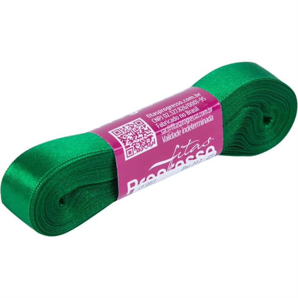 Fita de cetim 22mm 10metros. Verde Bandeira  Fitas Progresso