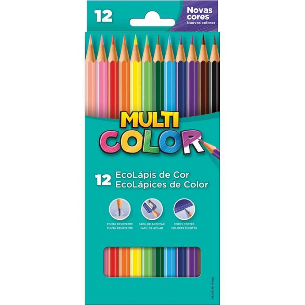 Lapis de cor12 Cores  (sextavado) Multicolor Super Eco  - Faber-Castell