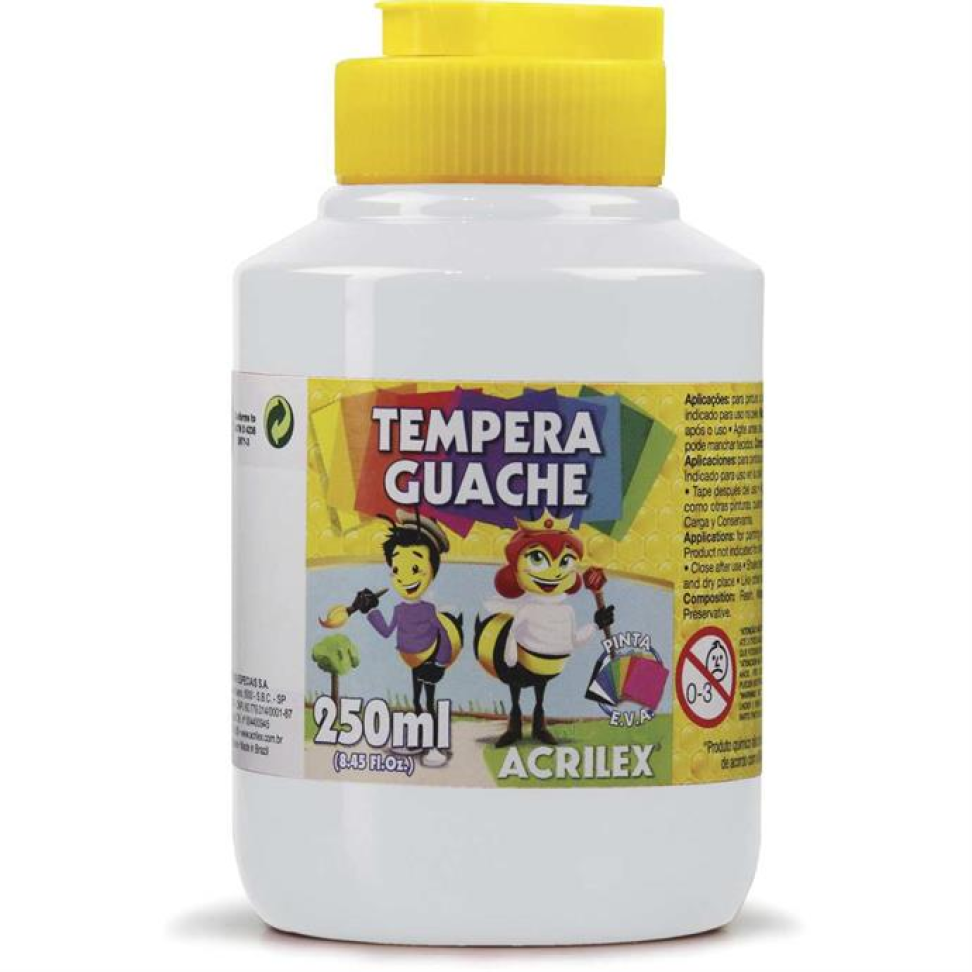 Tinta Guache Branco 250 ml - Acrilex