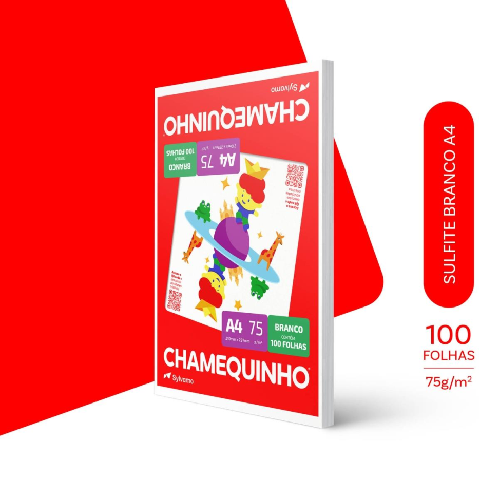 Papel Sulfite Branco A4 Chamequinho 75 g com 100 fls - Chamex