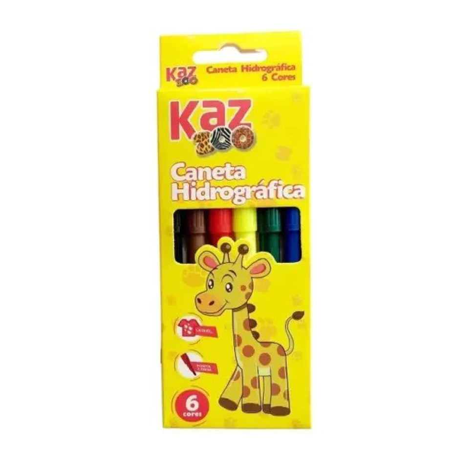 Kaz Canetinha Hidrográfica Escolar 6 cores