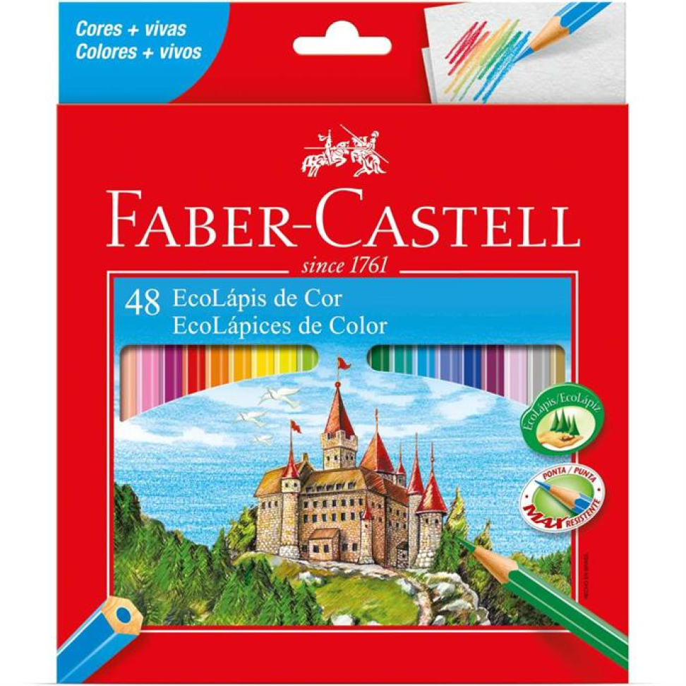 Lápis de Cor 48 Cores Ecolápis de Cor Faber-Castell