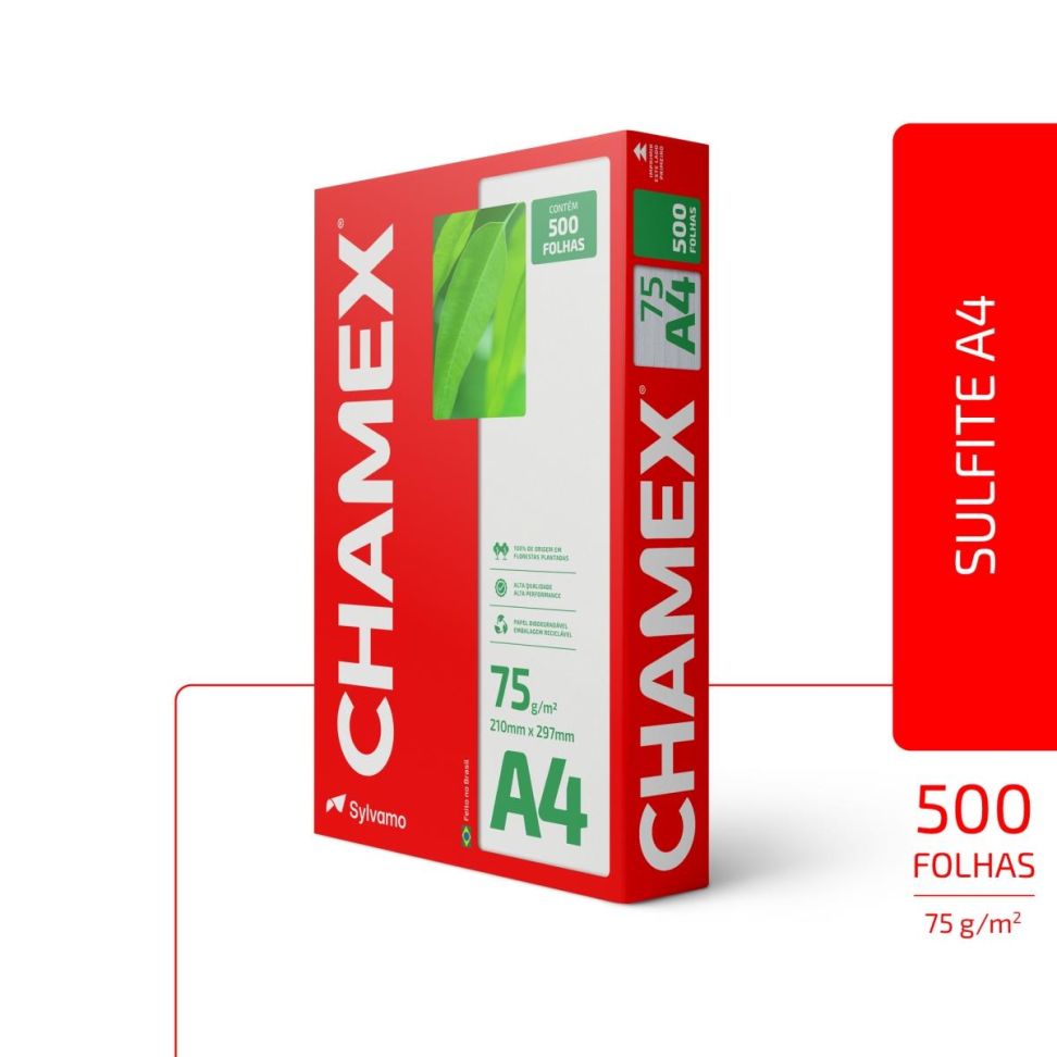 Papel Sulfite A4 Chamex pct com 500 fls 75 g