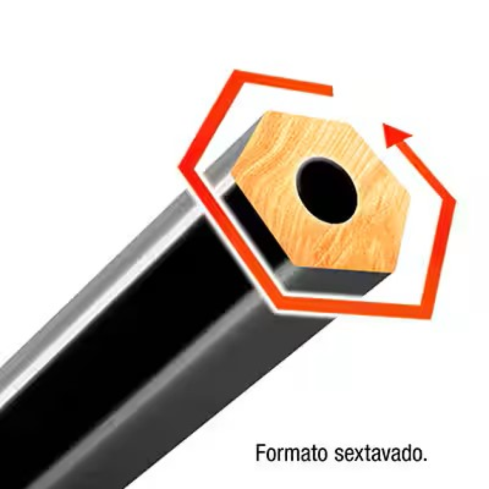 Lápis Preto Sextavado Multicolor Super Eco N.2 - Faber-Castell