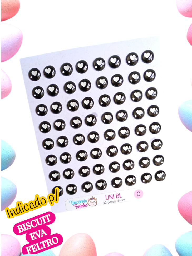 UNI BL - Olhos Adesivos Resinados