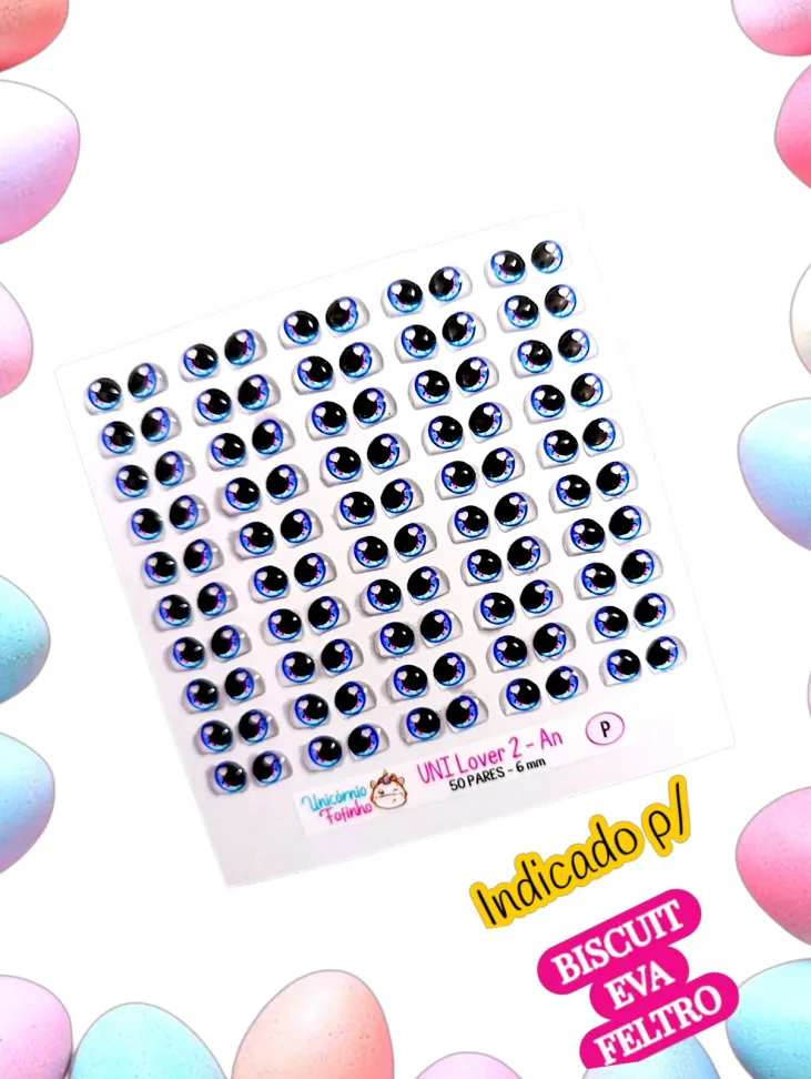 Uni Lover 2 An - Olhos Adesivos Resinados
