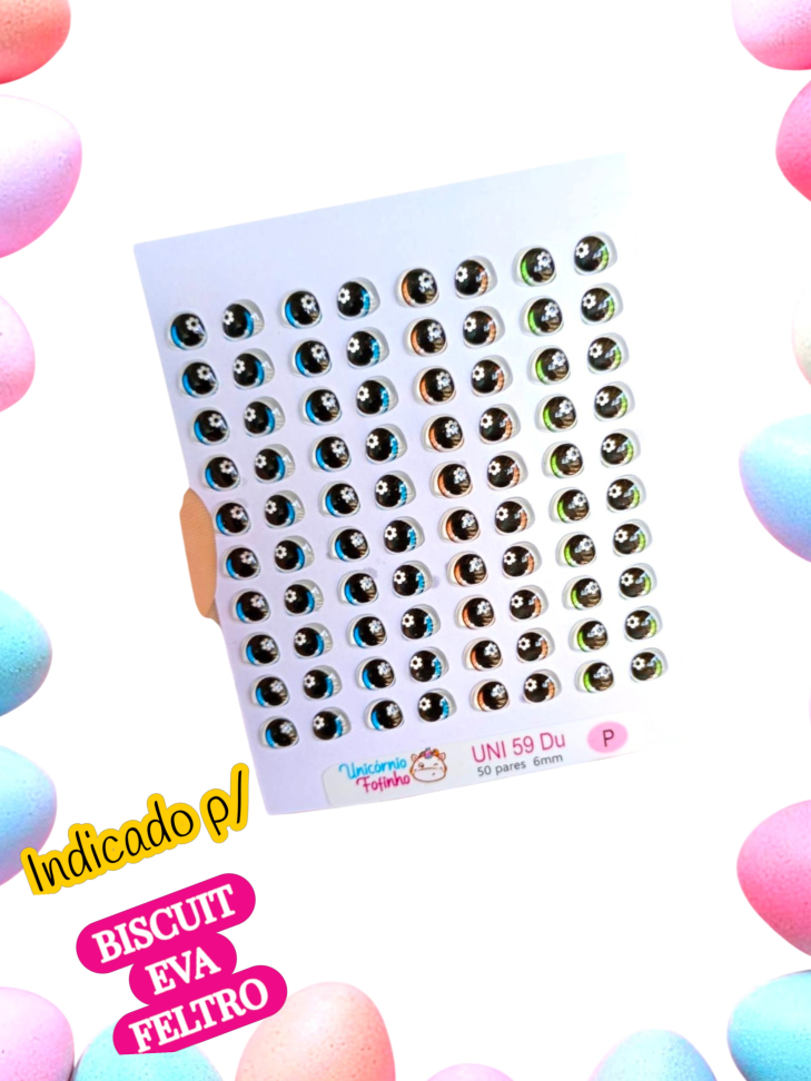 UNI 59 Du - Olhos Adesivos Resinados