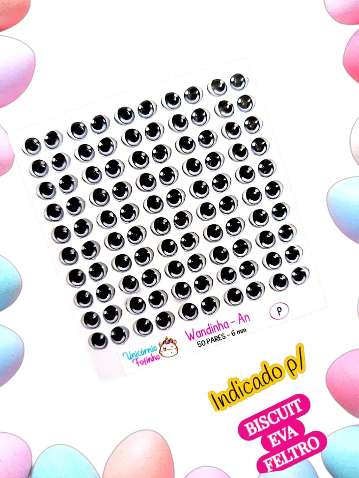 Uni Wandinha - Olhos Adesivos Resinados