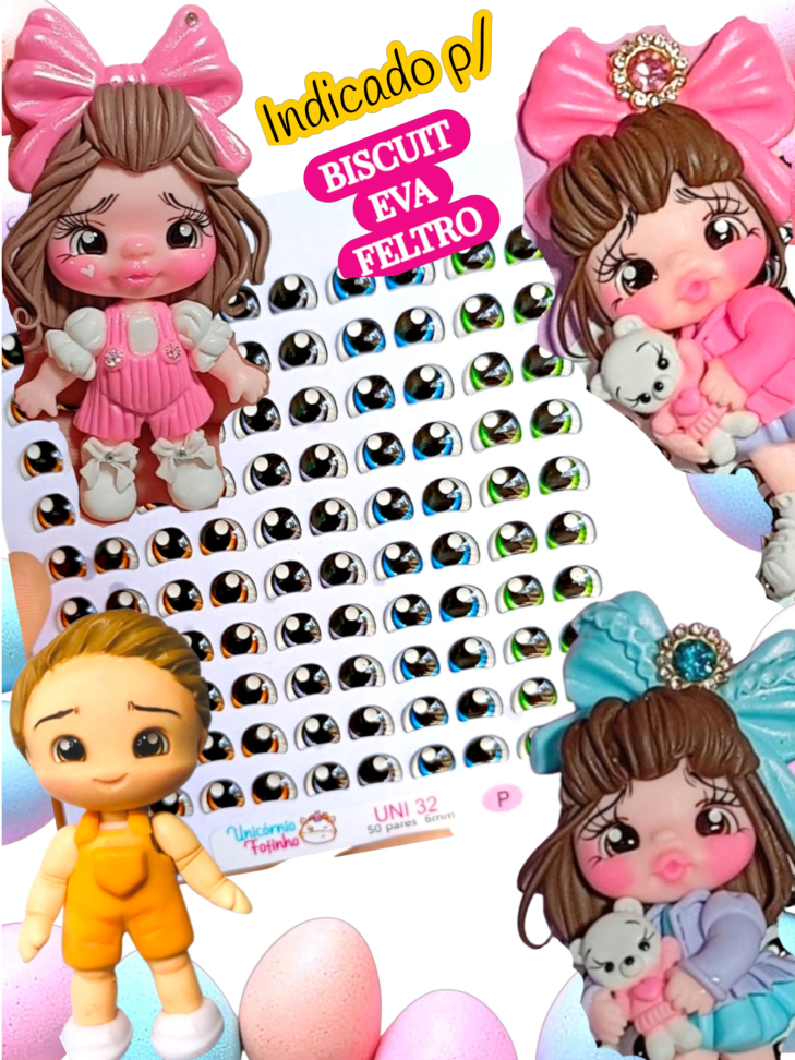 UNI 32 - Olhos Adesivos Resinados
