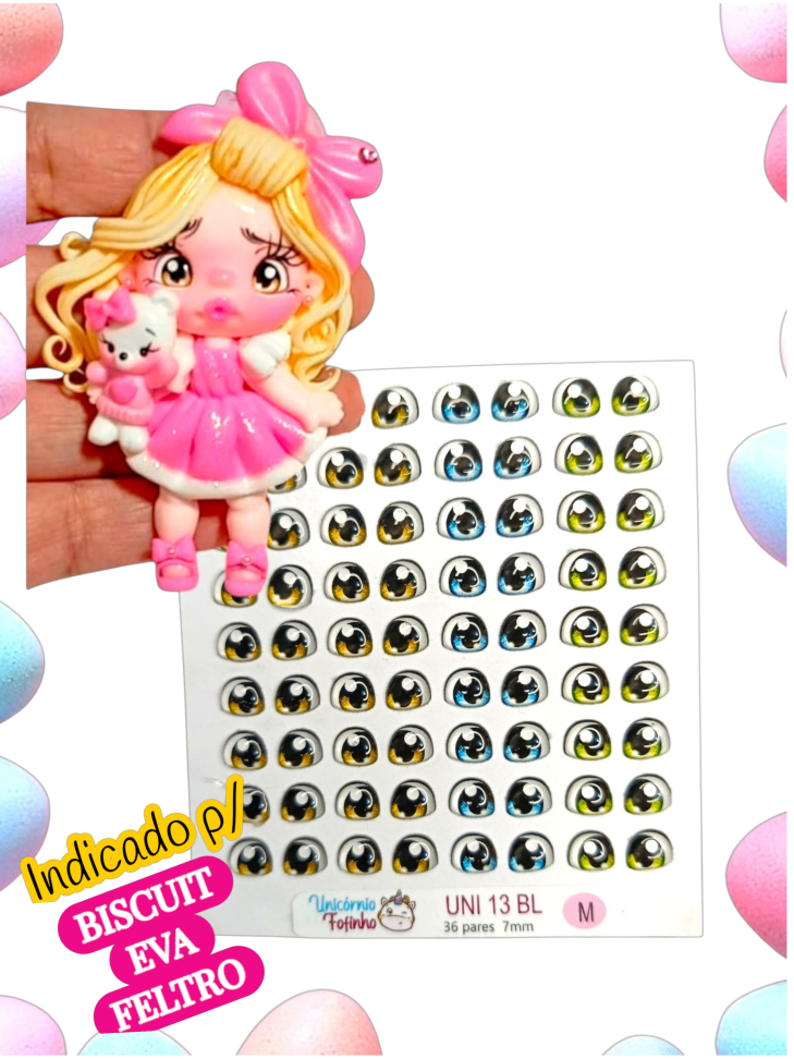 UNI 13 BL - Olhos Adesivos Resinados