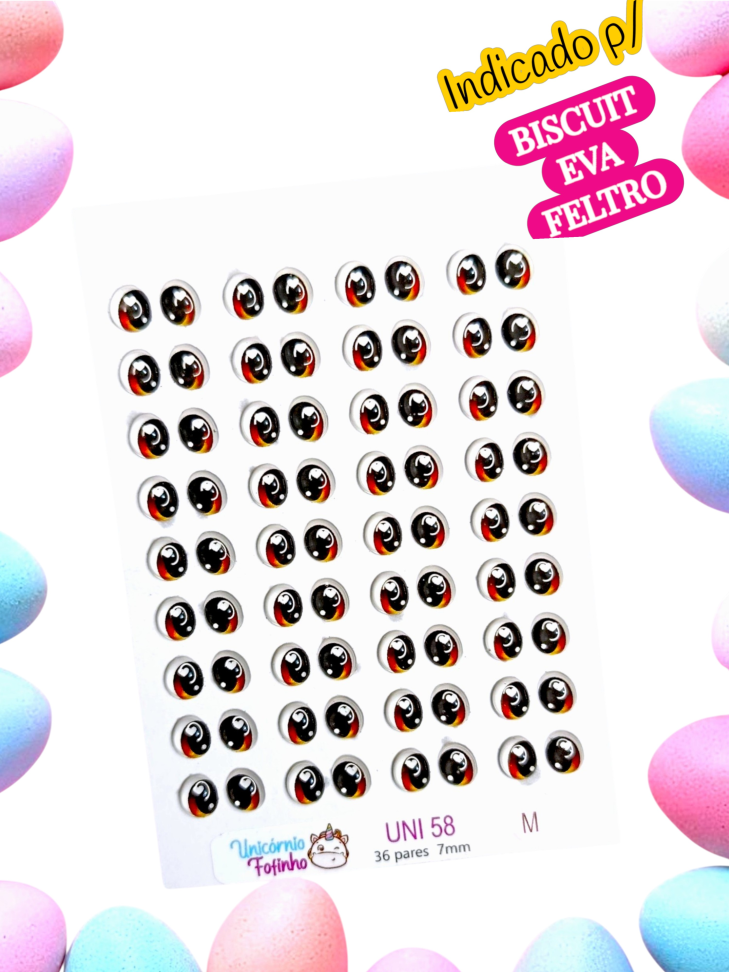 UNI 58 - Olhos Adesivos Resinados
