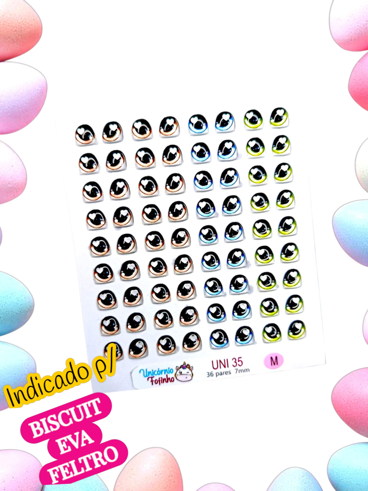 UNI 35 - Olhos Adesivos Resinados