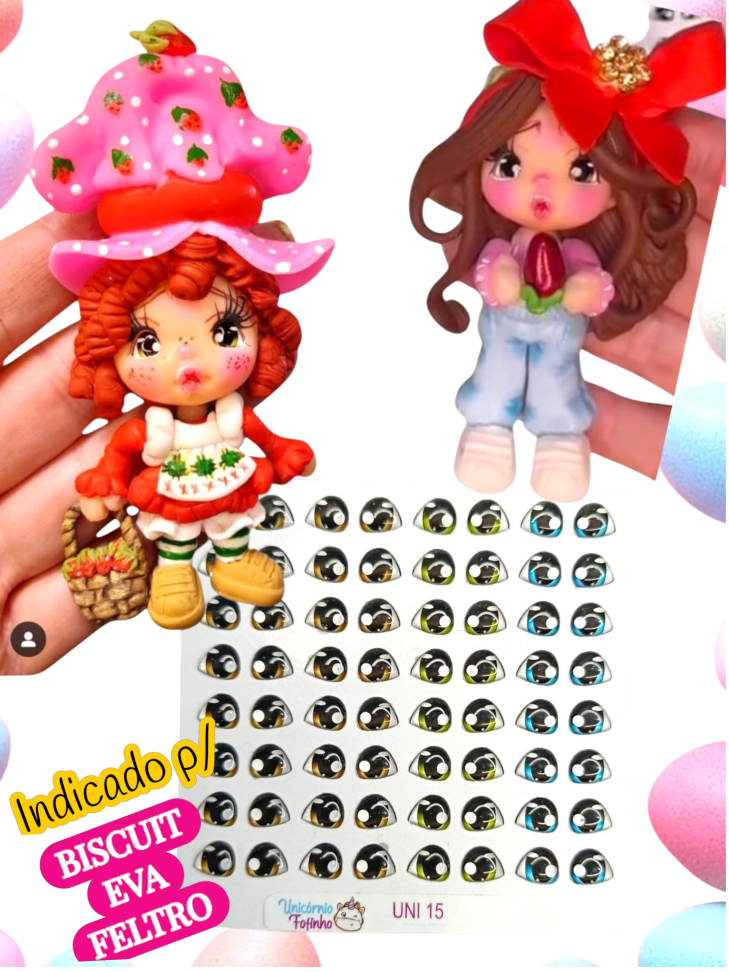 UNI 15 - Olhos Adesivos Resinados