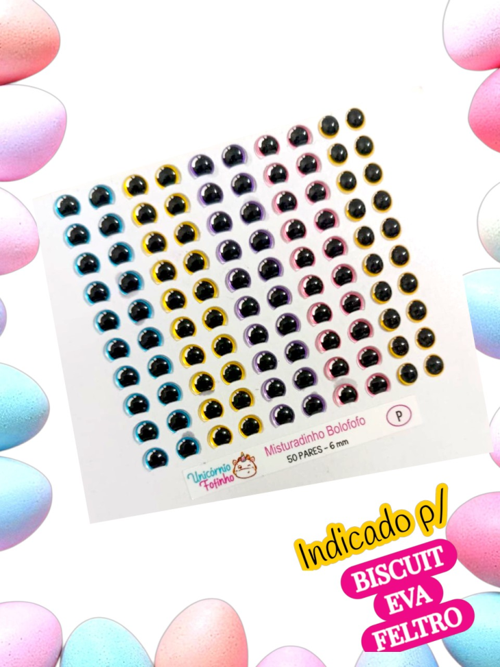 Bolofofo - Olhos Adesivos Resinados