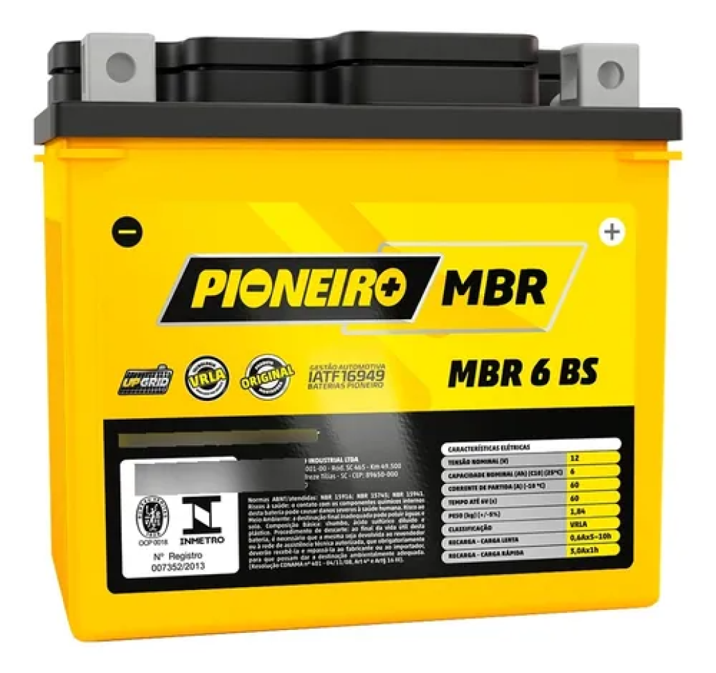 BATERIA PIONEIRO 6 AMPERES