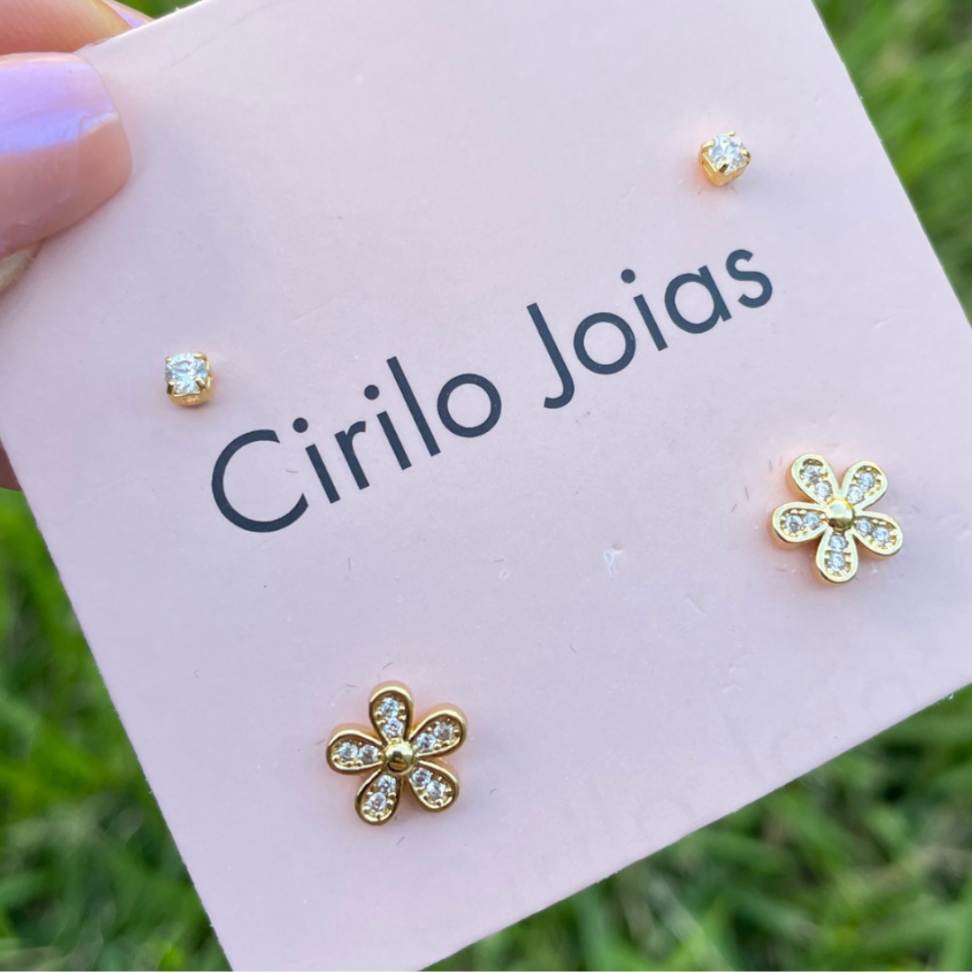 Brinco Duplo Flor