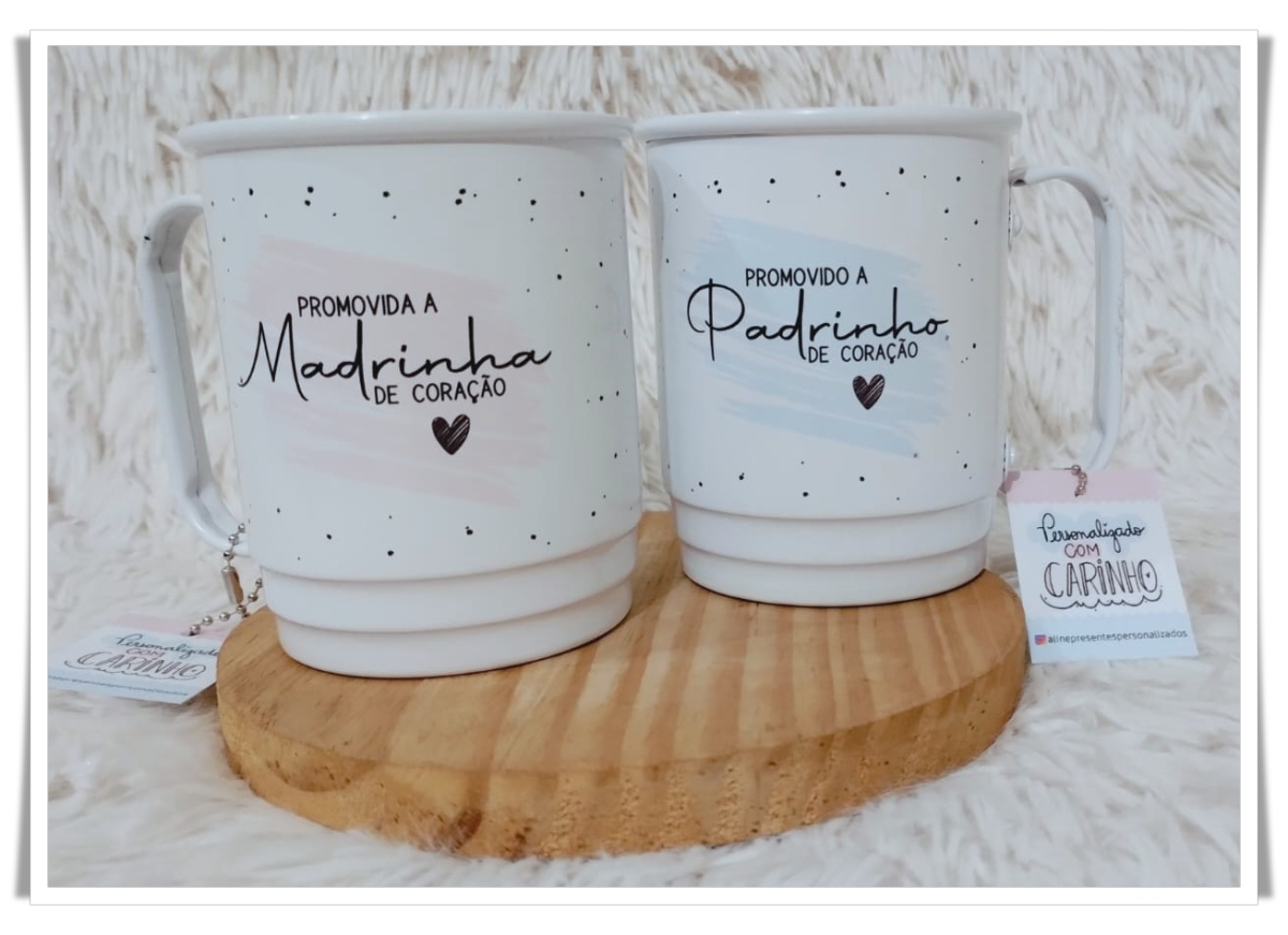 Caneca de Alumínio Branco - Personalizada - 450ml