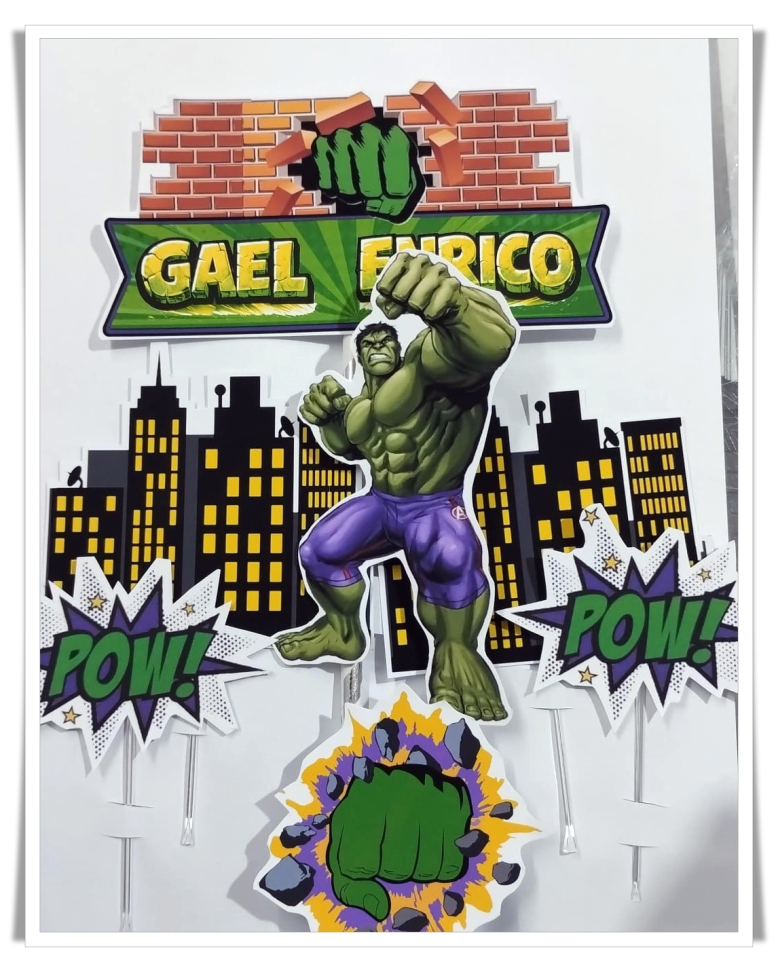 Topo de Bolo - Hulk