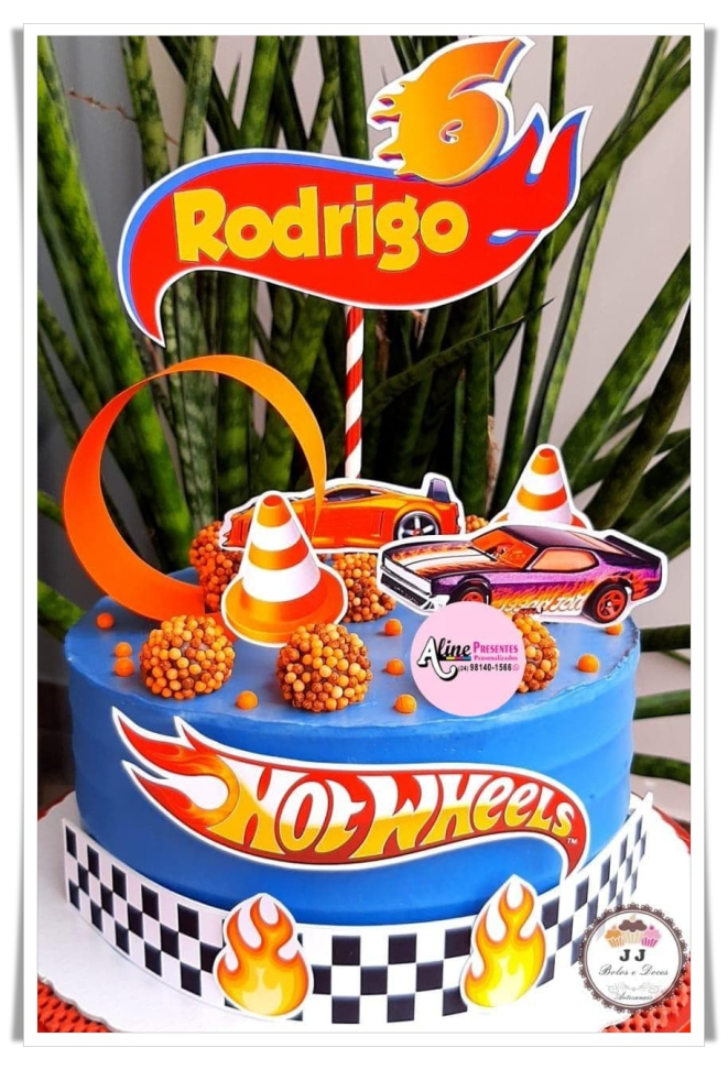 Topo de Bolo - Hot Wheels