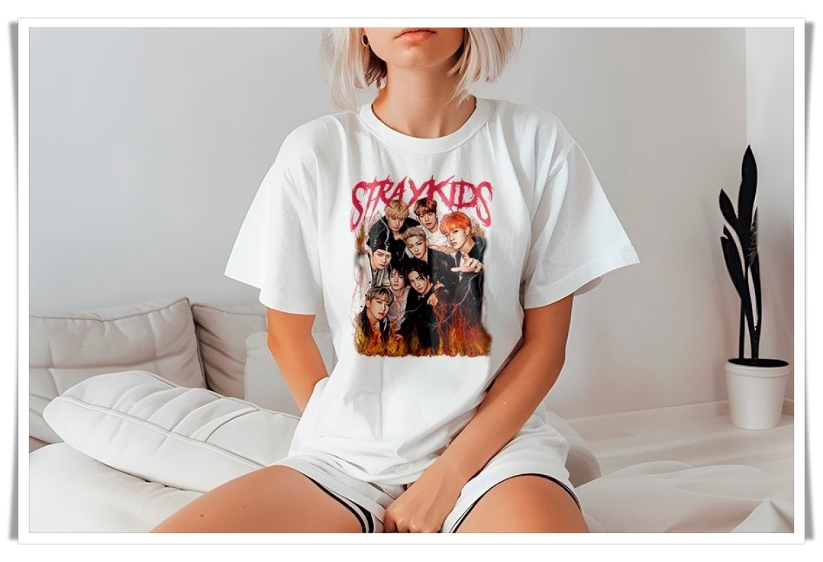 Camisa Stray Kids Personalizada – Malha 100% Poliéster