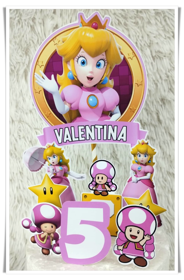 Topo de Bolo - Princesa Peach