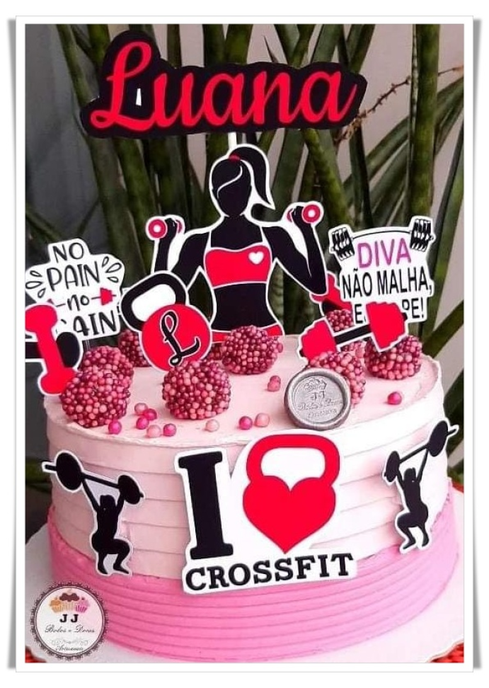 Topo de Bolo - Fitness Feminino