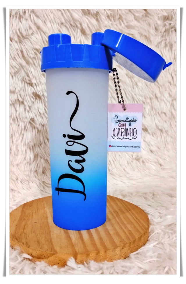 Garrafa Eco Degrade - Azul - Personalizada com nome. - #2