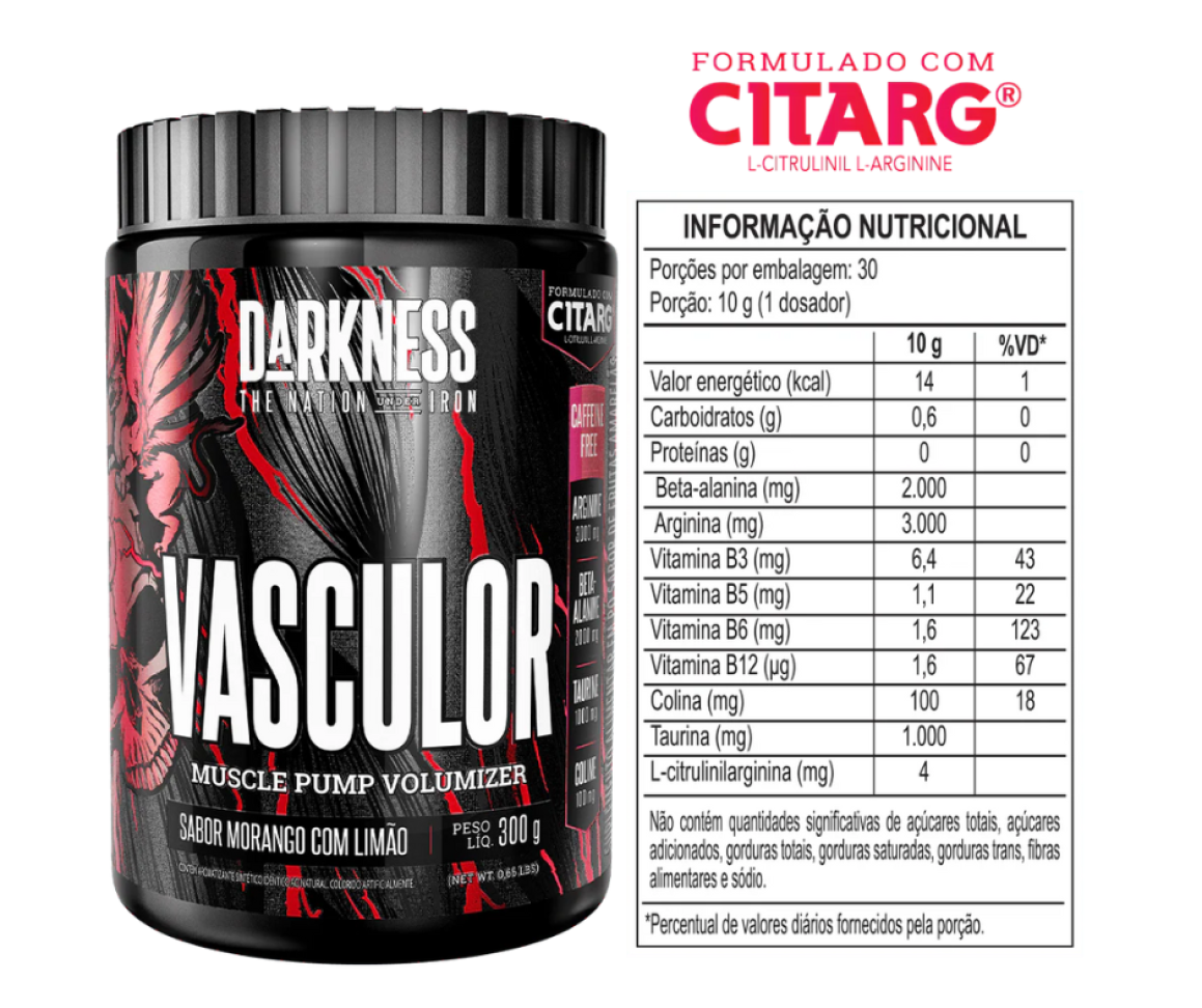 VASCULOR PUMP SEM CAFEÍNA 300G - MORANGO COM LIMÃO - #2