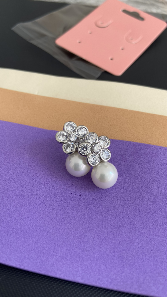 Par de Brincos Flor  (semi joia ) - #1