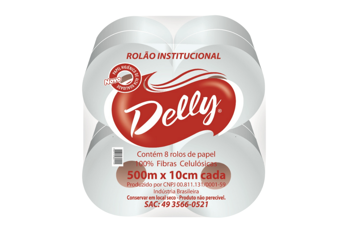 Papel Higiênico Rolão Institucional Delly Branco 08x300m