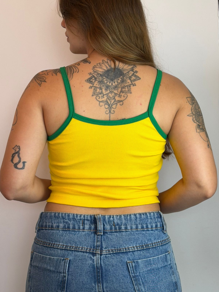 Cropped Brasil Amarelo Algodão - #4