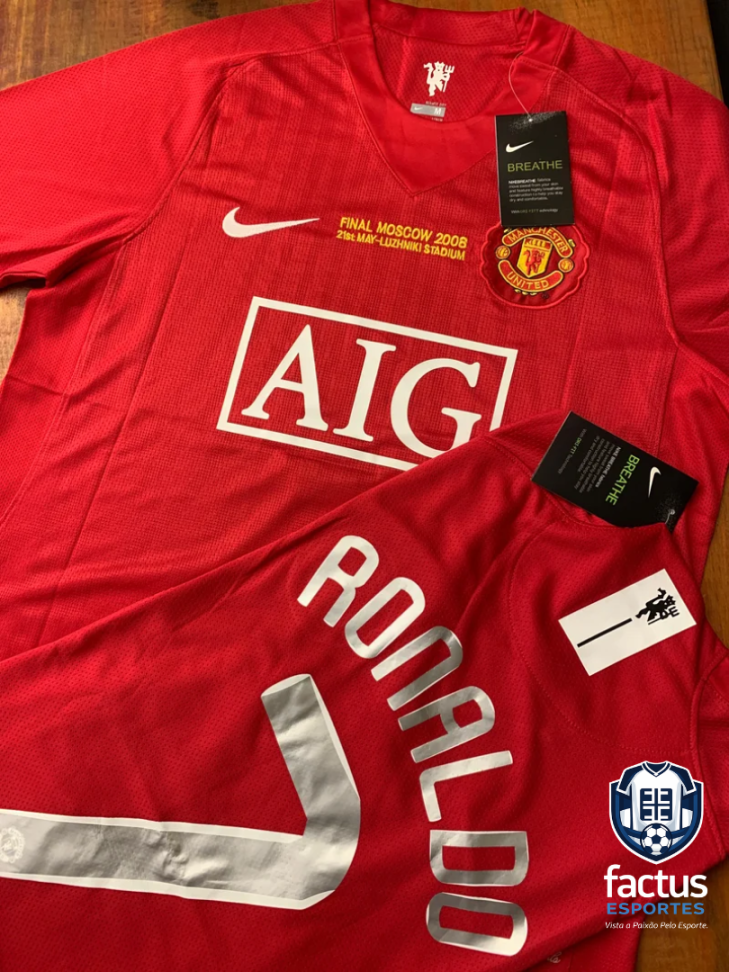 Manchester United Vermelha Ronaldo 2008 (Retro)