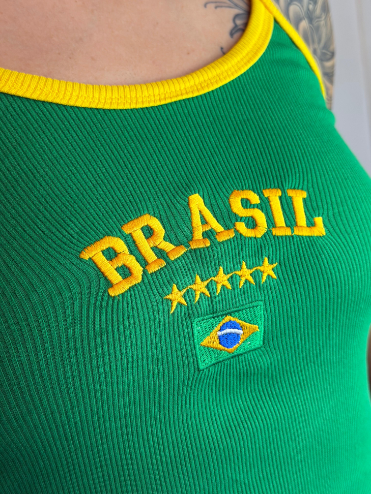 Cropped Brasil Verde Algodão