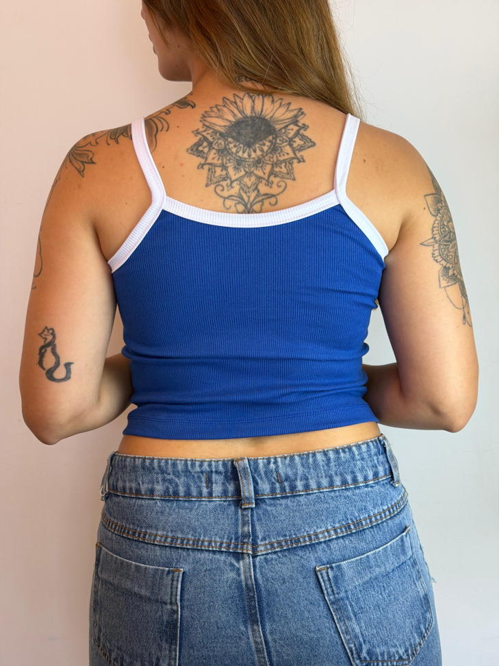 Cropped Brasil Azul Algodão - #3