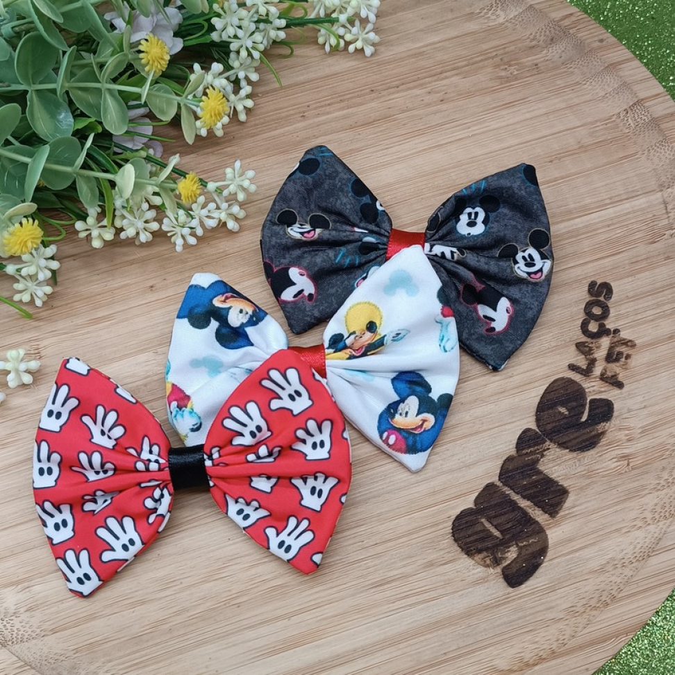 MK15-Gravata Borboleta com Estampas Váriadas do Mickey.