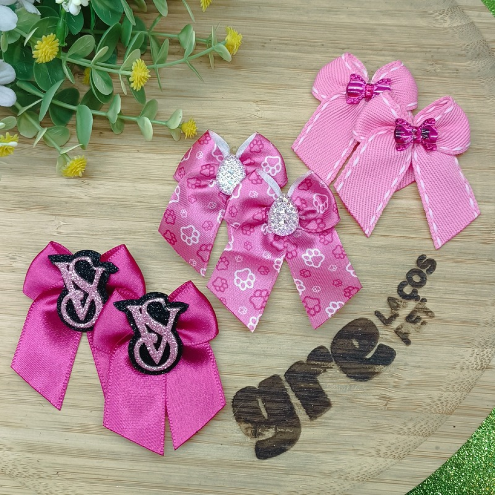 Laço de Orelha M em Tons de Rosa Pink